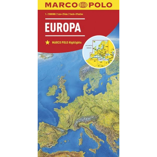 Marco Polo - MARCO POLO Länderkarte Europa, physisch 1:2 500 000 Laufzeit bis 2025