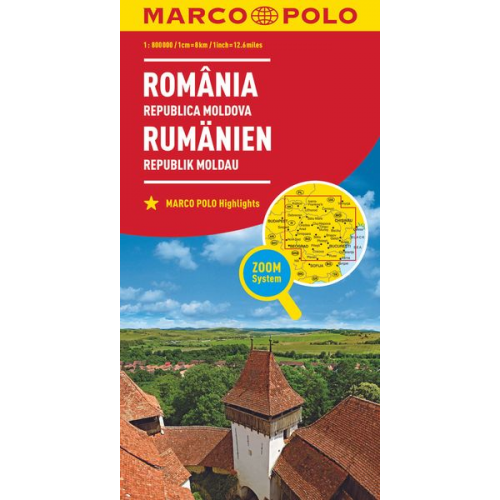 MARCO POLO Länderkarte Rumänien, Republik Moldau 1:800.000