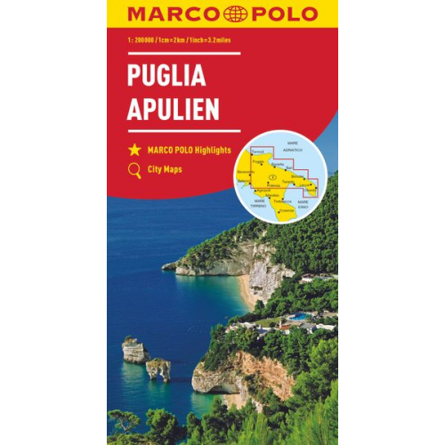 Marco Polo Verlag - MARCO POLO Regionalkarte Italien 11 Apulien 1:200.000