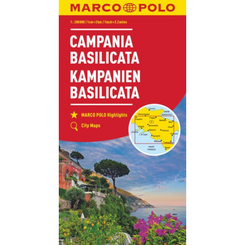 Marco Polo Verlag - MARCO POLO Karte Italien 12. Kampanien, Basilicata 1:200 000