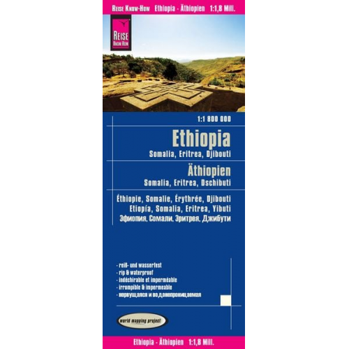 Reise Know-How Verlag Peter Rump - Reise Know-How Landkarte Äthiopien, Somalia, Eritrea, Dschibuti / Ethiopia, Somalia, Djibouti, Eritrea (1:1.800.000)