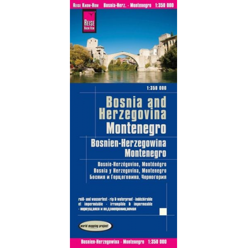 Reise Know-How Verlag Peter Rump - Reise Know-How Landkarte Bosnien-Herzegowina, Montenegro / Bosnia and Herzegovina, Montenegro (1:350.000)