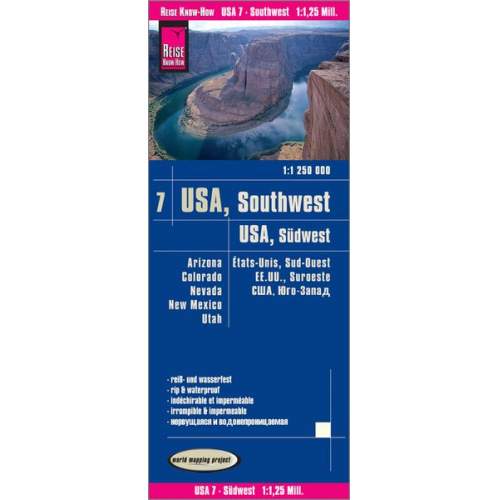 Reise Know-How Verlag Peter Rump - Reise Know-How Landkarte USA 07, Südwest (1:1.250.000) : Arizona, Colorado, Nevada, Utah, New Mexico