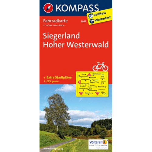 KOMPASS Fahrradkarte 3057 Siegerland, Hoher Westerwal 1:70.0