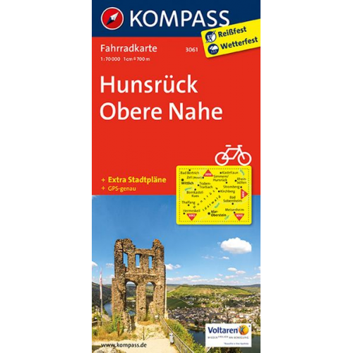 KOMPASS Fahrradkarte 3061 Hunsrück, Obere Nahe 1:70.000