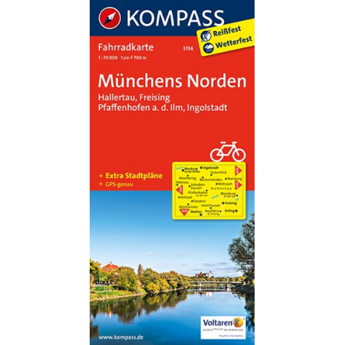 KOMPASS Fahrradkarte 3114 Münchens Norden, Hallertau, Freisi