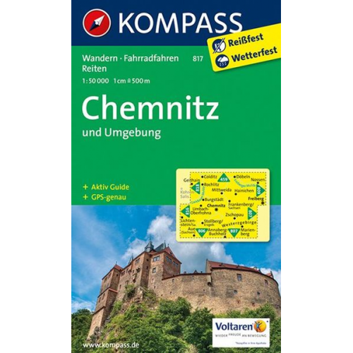 KOMPASS Wanderkarte 817 Chemnitz und Umgebung 1:50.000