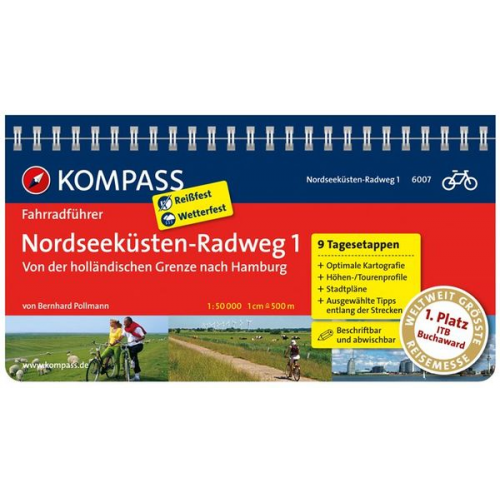 Bernhard Pollmann - KOMPASS Fahrradführer Nordseeküsten-Radweg 1 - Von der holländischen Grenze nach Hamburg
