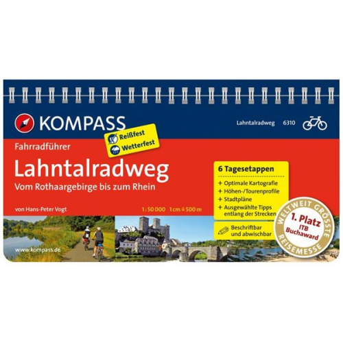 Hans-Peter Vogt - KOMPASS Fahrradführer Lahntalradweg, Vom Rothaargebirge bis zum Rhein