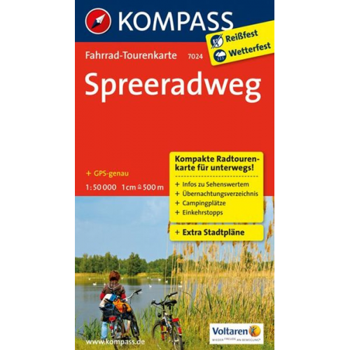 KOMPASS Fahrrad-Tourenkarte Spreeradweg 1:50.000