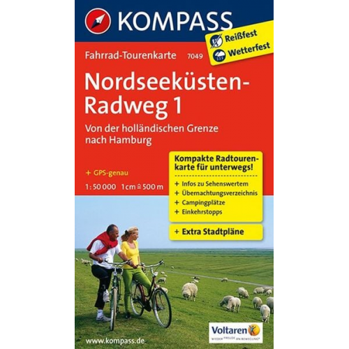 Nordseeküstenradweg 1, Von der holländischen Grenze nach Hamburg/Elbe 1 : 50 000