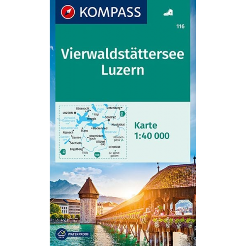 KOMPASS Wanderkarte 116 Vierwaldstätter See, Luzern 1:40.000