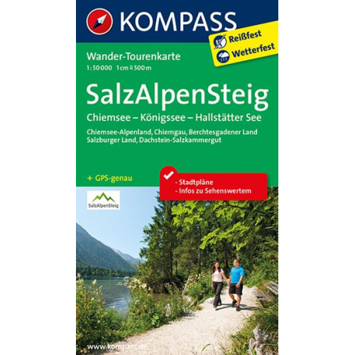 KOMPASS Wander-Tourenkarte Salz-Alpen-Steig - Chiemsee - Kön