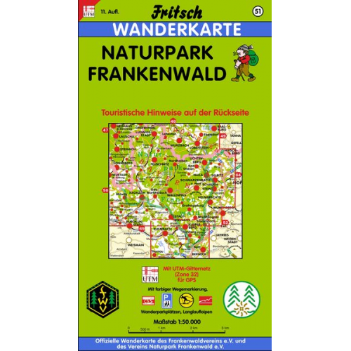 Naturpark Frankenwald 1 : 50 000. Fritsch Wanderkarte