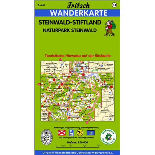 Steinwald-Stiftland. Naturpark Steinwald 1 : 50 000. Fritsch Wanderkarte