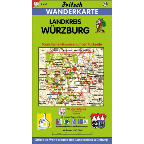 Fritsch Landkartenverlag - Landkreis Würzburg 1 : 50 000. Fritsch Wanderkarte