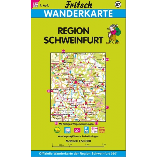 Region Schweinfurt 1 : 50 000. Fritsch Wanderkarte