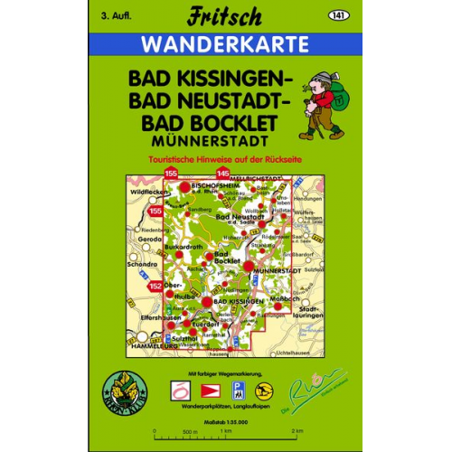 Fritsch Landkartenverlag - Bad Kissingen, Bad Neustadt, Bad Bocklet 1 : 35 000. Fritsch Wanderkarte