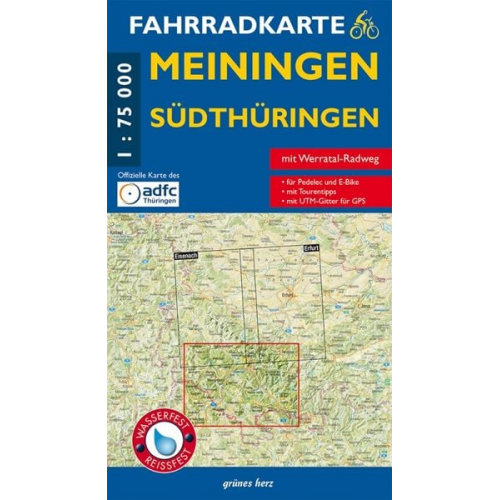 Meiningen Südthüringen Fahrradkarte 1 : 75 000