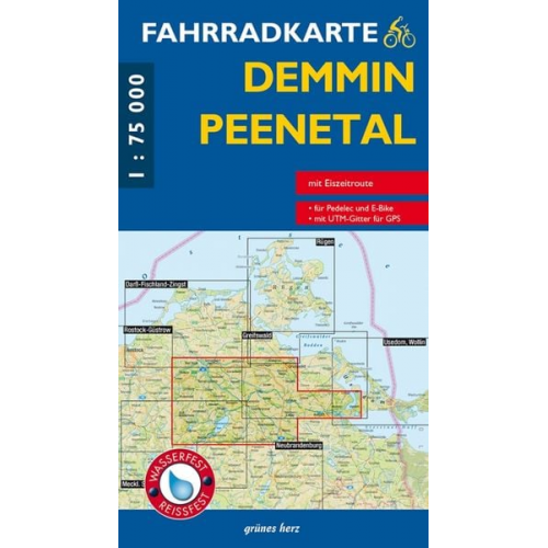 Fahrradkarte Demmin, Peenetal 1:75.000