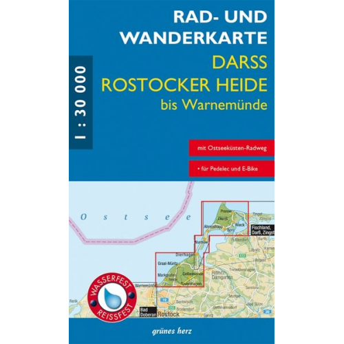 Darß - Rostocker Heide bis Warnemünde 1 : 30 000 Rad- und Wanderkarte