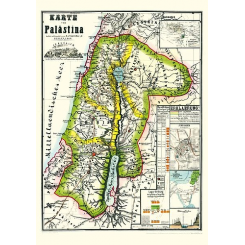 Historische Karte von PALÄSTINA 1869 (Plano)