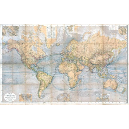 Hermann Berghaus Friedrich Stülpnagel - Historische Weltkarte 1867 - Chart Of The World On Mercators Projection (plano-2 Seiten)