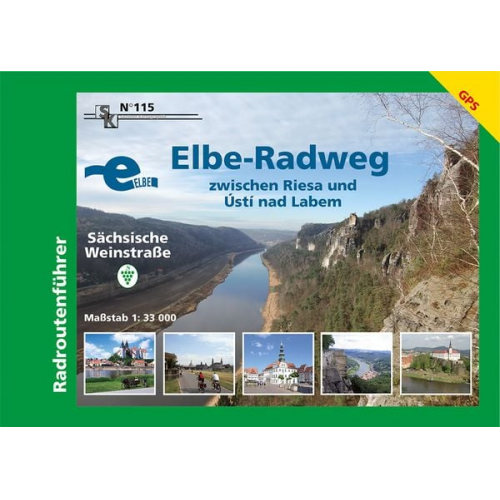 Elbe-Radweg zwischen Riesa und Ustí nad Labem - Sächsische Weinstraße 1 : 33 000