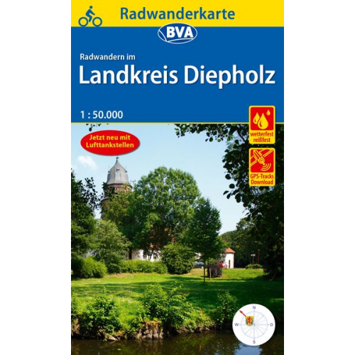 Radwanderkarte BVA Radwandern im Landkreis Diepholz 1:50.000, reiß- und wetterfest, GPS-Tracks Download