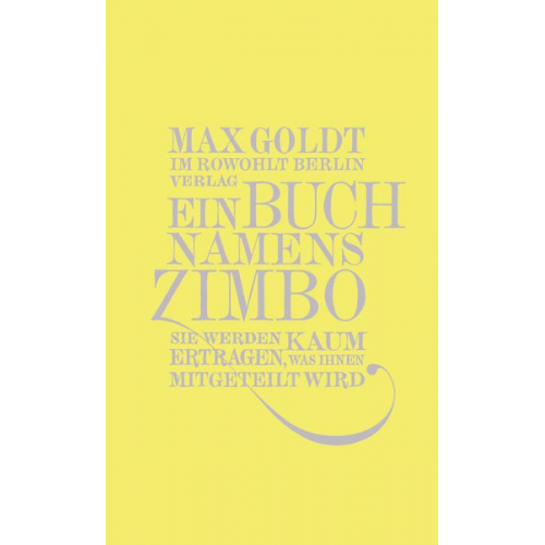 Max Goldt - Ein Buch namens Zimbo