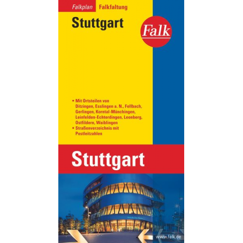 Falk Stadtplan Falkfaltung Stuttgart 1: 22 500