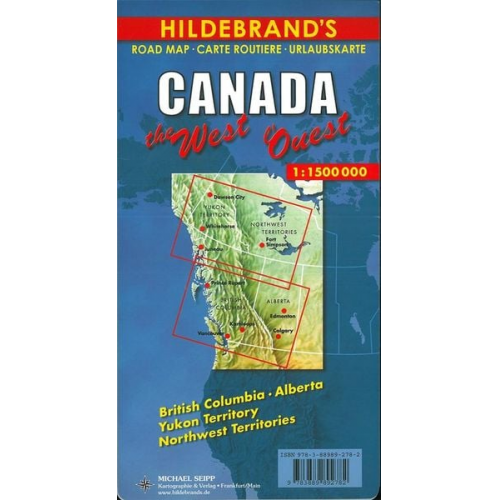 Kanada West 1 : 1 500 000. Hildebrand's Urlaubskarte