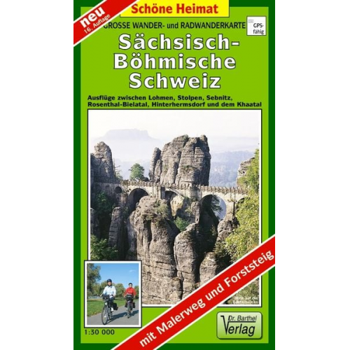 Verlag Barthel - Große Wander- und Radwanderkarte Sächsisch-Böhmische Schweiz 1 : 30 000