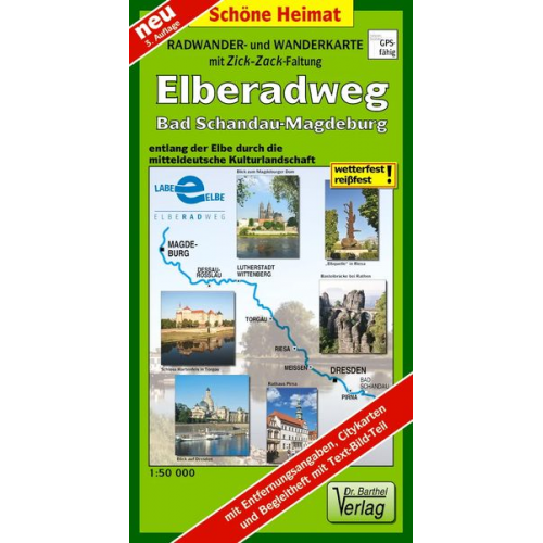 Verlag Barthel - Radwanderkarte Elberadweg Bad Schandau - Magdeburg 1 : 50 000