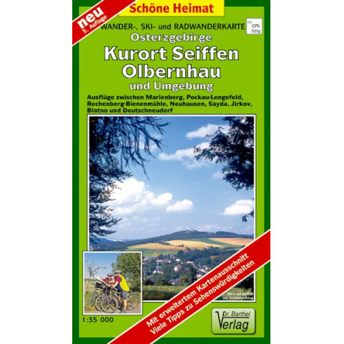 Verlag Barthel - Wander- Ski- und Radwanderkarte Osterzgebirge, Kurort Seiffen, Olbernhau und Umgebung 1 : 35 000