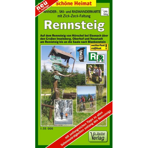 Verlag Barthel - Rennsteig 1 : 35 000. Rad- und Wanderatlas