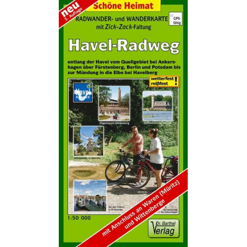 Verlag Barthel - Radwander- und Wanderkarte Havel-Radweg 1 : 50 000 (mit Zick-Zack Faltung)