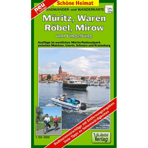 Verlag Barthel - Müritz, Waren, Röbel und Umgebung 1 : 50 000 Radwander- und Wanderkarte