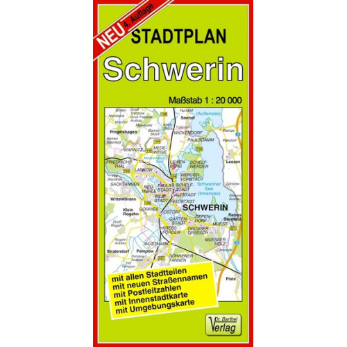 Verlag Barthel - Stadtplan Schwerin 1 : 20 000