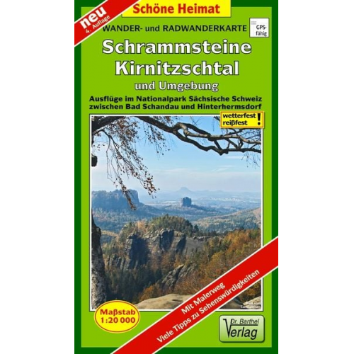 Verlag Barthel - Wander- und Radwanderkarte Schrammsteine, Kirnitzschtal und Umgebung 1 : 20 000