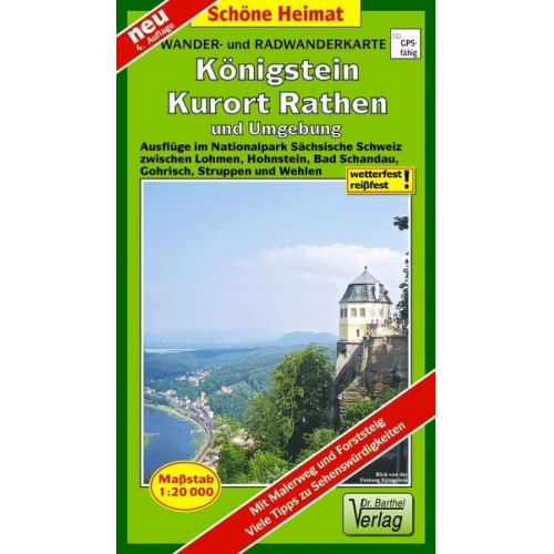 Verlag Barthel - Radwander- und Wanderkarte Königstein, Kurort Rathen und Umgebung 1 : 20 000