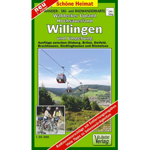 Verlag Barthel - Wander-, Ski- und Radwanderkarte Waldecker Upland, Hochsauerland, Willingen und Umgebung 1:30 000