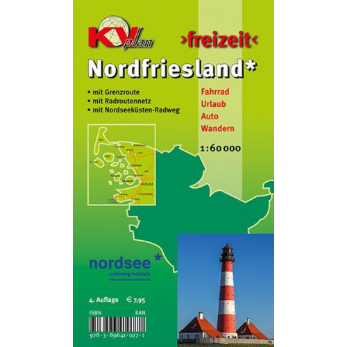 Sascha René Tacken - Nordfriesland Kreis mit Sylt, Amrum, Föhr und Halligen, KVplan, Radkarte/Freizeitkarte/Wanderkarte, 1:60.000