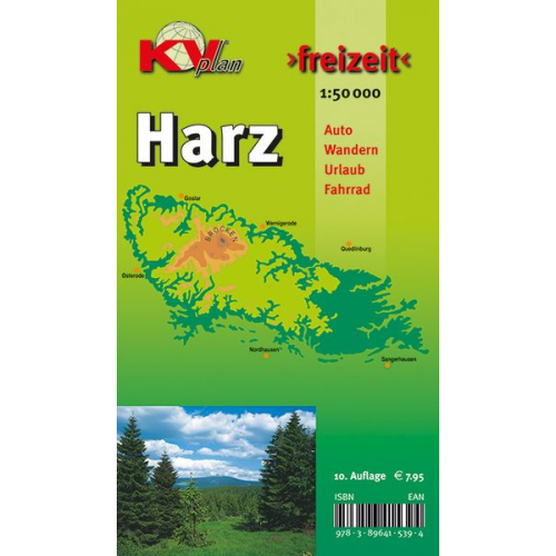 Sascha René Tacken - Harz (Gesamtharz-Karte), KVplan, Wanderkarte/Harzklub-Wanderwege/Freizeitkarte/Radkarte, 1:50.000