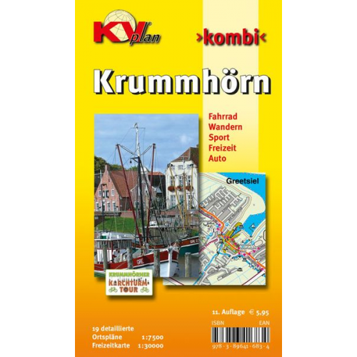 Sascha René Tacken - Krummhörn & Greetsiel (mit 19 Detailkarten), KVplan, Radkarte/Freizeitkarte/Stadtplan, 1:30.000 / 1:7.500