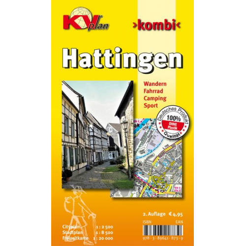 Sascha René Tacken - Hattingen, KVplan, Wanderkarte/Radkarte/Stadtplan, 1:20.000 / 1:10.000 / 1:2.500