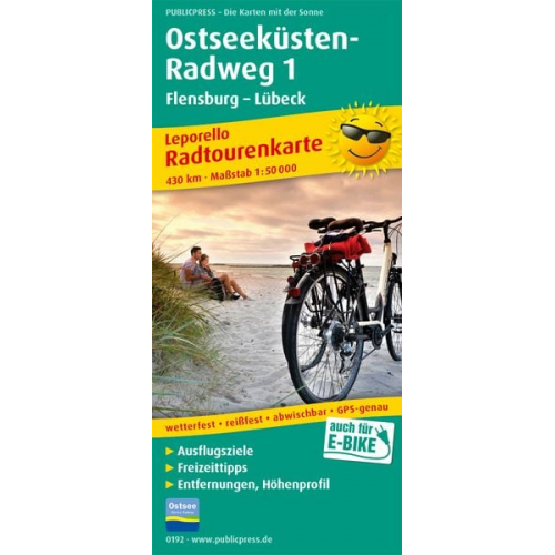 Ostseeküsten-Radweg 1. Flensburg - Lübeck 1 : 50 000