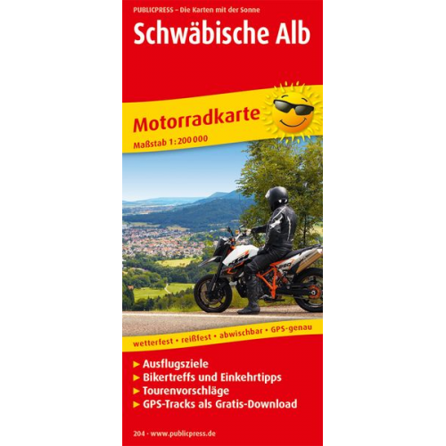 Motorradkarte Schwäbische Alb 1 : 200 000