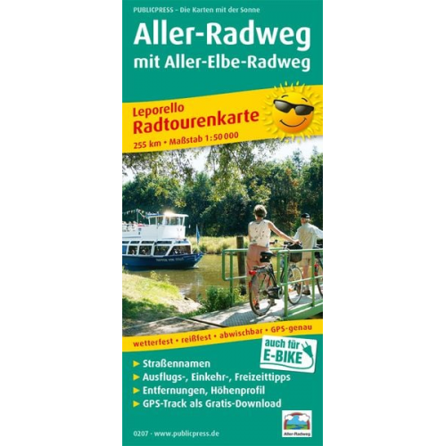 Radwanderkarte Aller-Radweg mit Aller-Elbe-Radweg 1 : 50 000