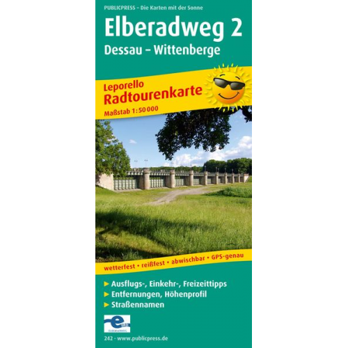 Radwanderkarte Elberadweg 02. Dessau - Wittenberge 1 : 50 000